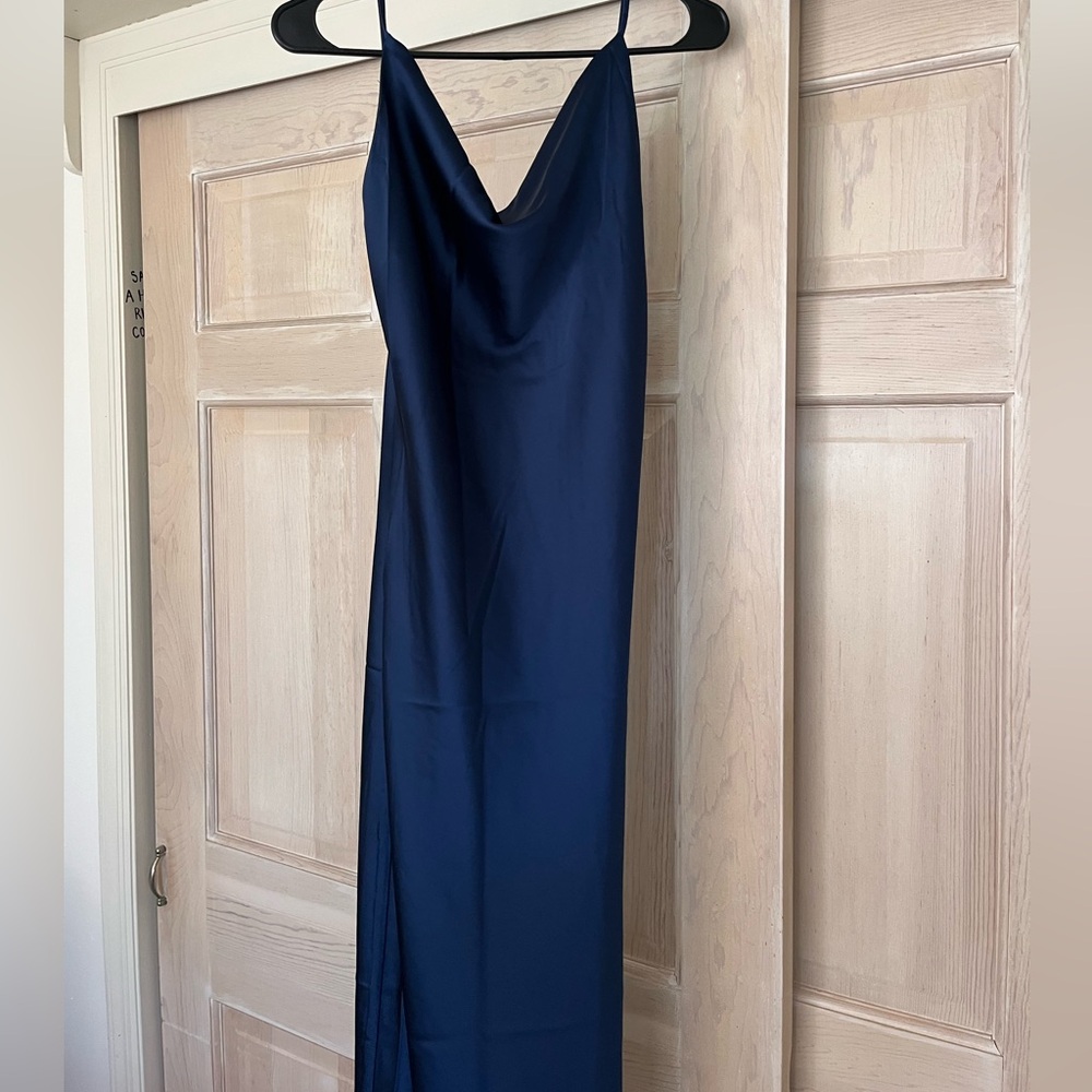 Petal & Pup satin navy blue dress